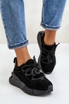 Zamszowe Sneakersy Damskie Na Platformie Z Grubym Sznurowaniem Artiker 54C1464 Czarne