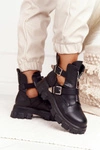 Damskie Botki Workery Na Platformie Czarne Cosmic Love