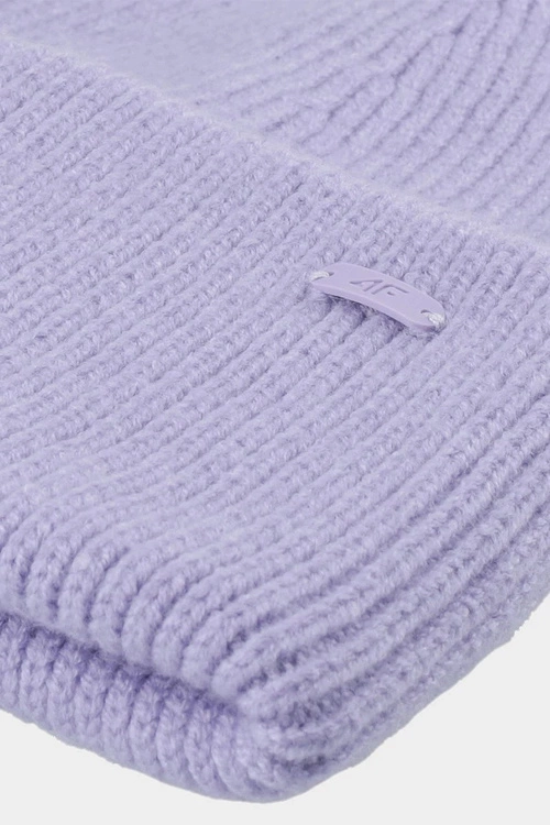 Czapka Zimowa 4F Z Dodatkiem Materiałów Z Recyklingu 4FAW23ACAPF288-52S Fioletowa