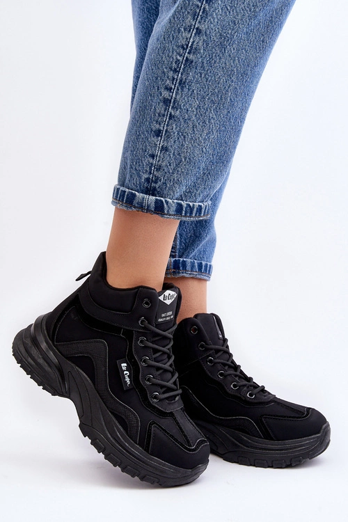 Botki Trapery Damskie Ocieplane Sznurowane Lee Cooper LCJ-23-44-1976L Czarne