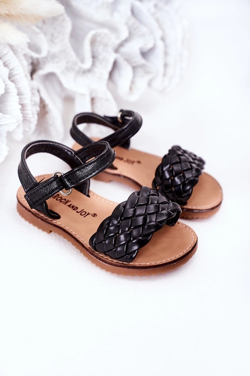 Dziecięce Sandały Z Plecionką Czarne Bailly