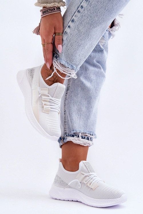 Wsuwane Damskie Buty Sportowe Białe Hold Me!