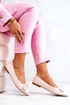 Zamszowe Baleriny W Szpic Jasnoróżowe Neriso