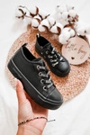 Dziecięce Skórzane Trampki BIG STAR KK374061 Czarne