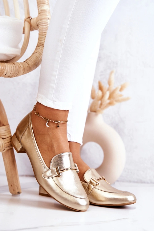 Damskie Półbuty Laura Messi 2121 Złote