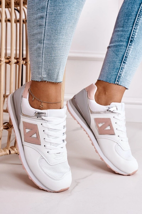 Damskie Sportowe Buty Sneakersy Biało-Różowe Last Minute