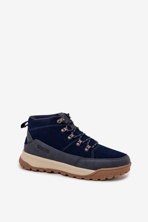 Zamszowe Buty Trekkingowe Męskie Big Star SS174264 Granatowe