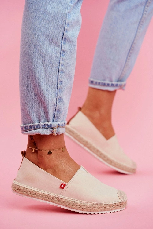 Espadryle Damskie Pleciona Podeszwa Beżowe Big Star FF274A500