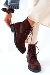 Klasyczne Wiązane Botki Brązowe Melome