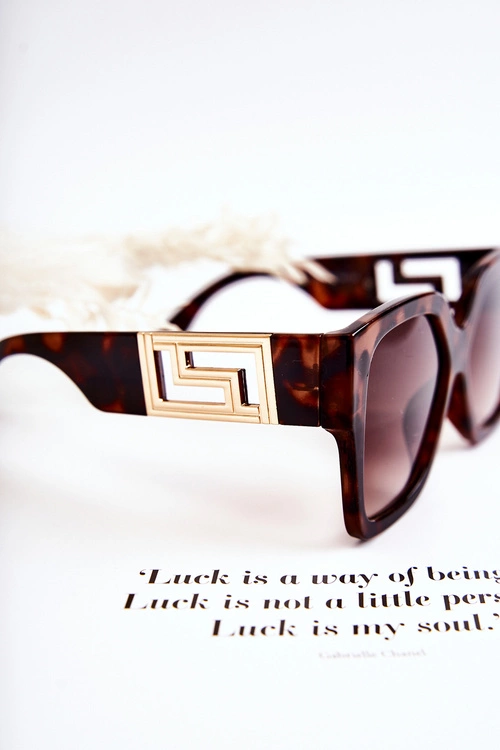 Damskie Modne Okulary Przeciwsłoneczne Marmurkowe V120045 Brązowe