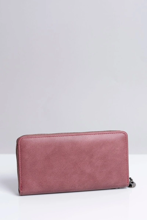 Duży Damski Śliwkowy Portfel z Cekinami