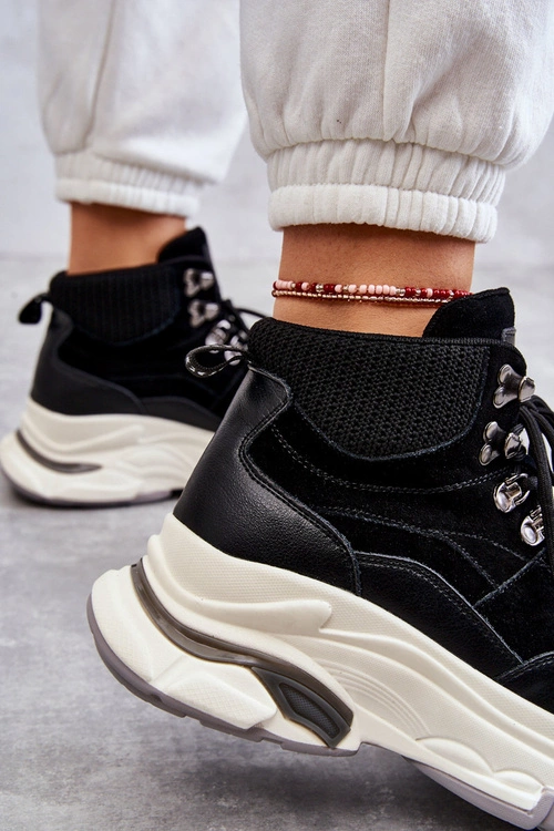 Damskie Wysokie Buty Sportowe GOE KK2N4098 Czarne