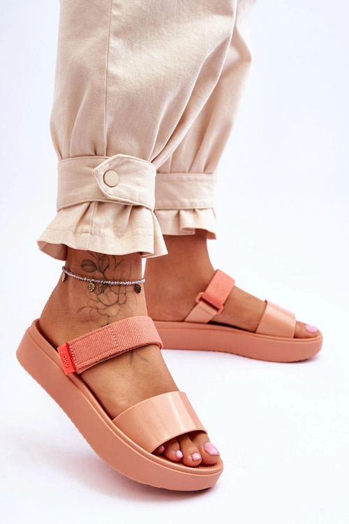 Wegańskie Klapki Na Rzep ZAXY HH285283 Pomarańczowe