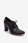 Skórzane Półbuty Na Obcasie Czarne Mavitte