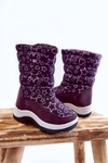 Dziecięce Botki Śniegowce Ocieplane Fioletowe Terra