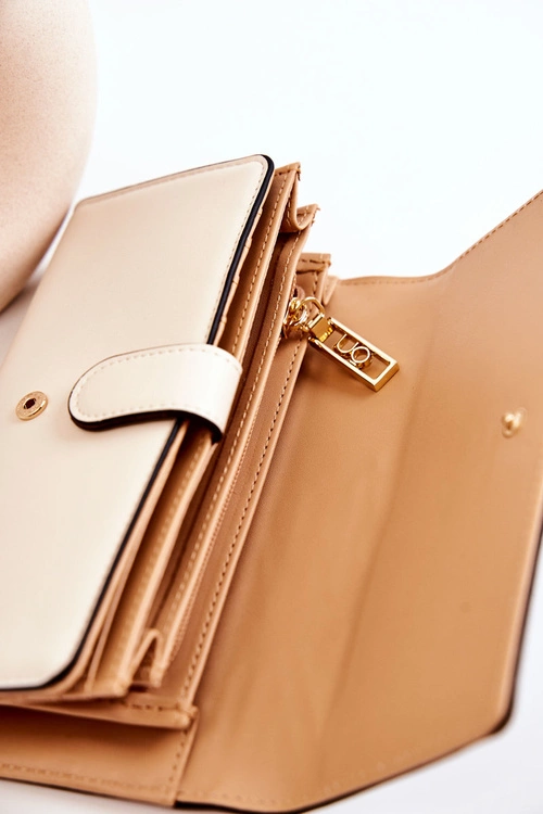 Damski Duży Portfel Skórzany NOBO M0120-CM00 Beżowy