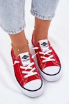 Materiałowe Trampki Damskie Lee Cooper LCW-25-02-3298L Czerwone