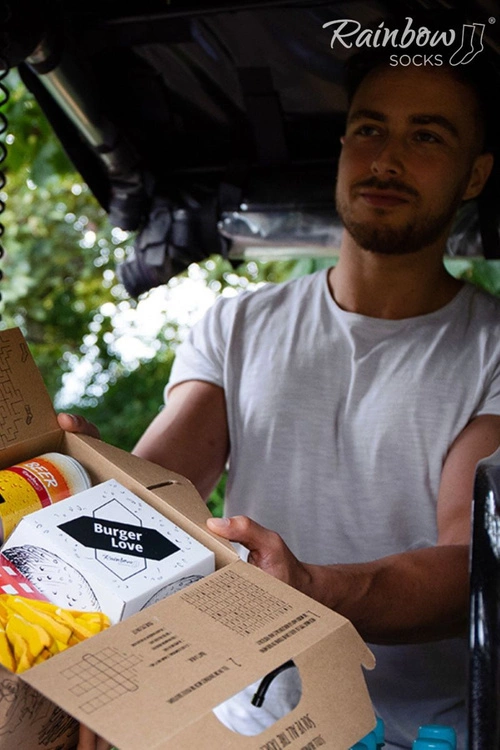 Skarpetki Rainbow Socks Meal Socks Box Burger Frytki Piwo 5 Par