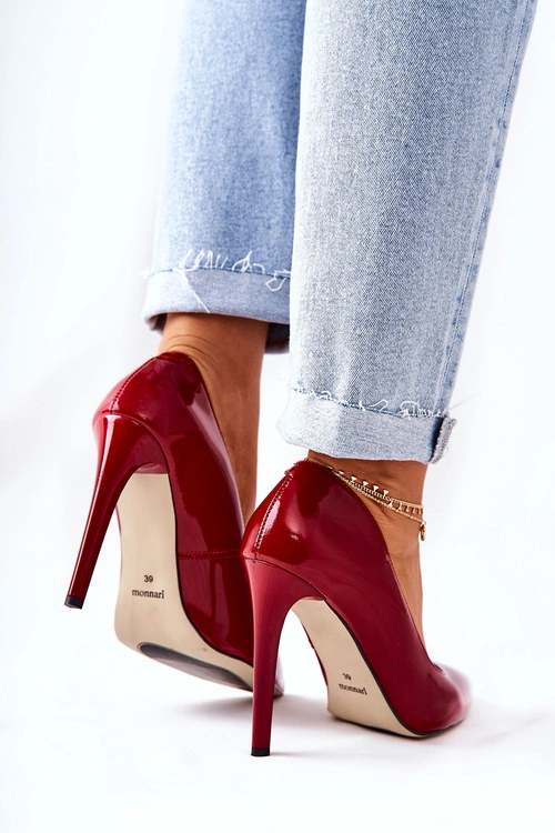 Lakierowane Szpilki W Szpic Monnari 0220-005 Czerwone