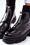Botki Na Masywnej Podeszwie Czarne Chicago