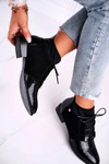 Botki Damskie Skórzane Trzewiki Maciejka Czarne 04744-20