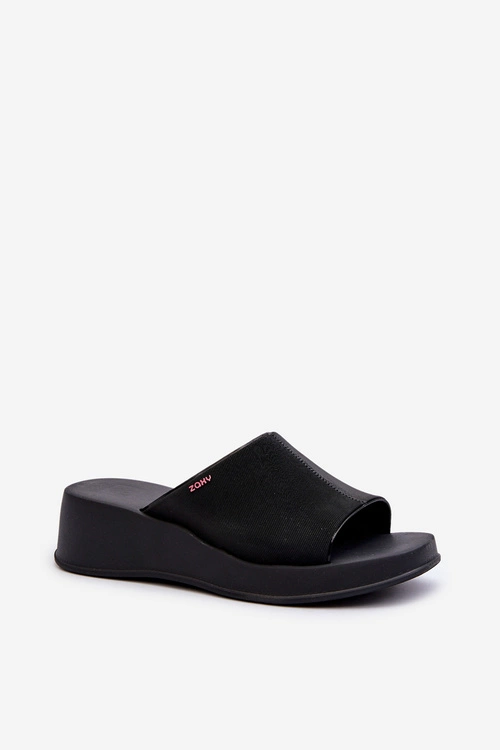 Pachnące Klapki Damskie Na Koturnie ZAXY LL285084 Czarne