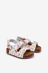 Dziecięce Sandałki Na Korkowej Podeszwie Z Klamrami Dinozaury Multikolor Thessa