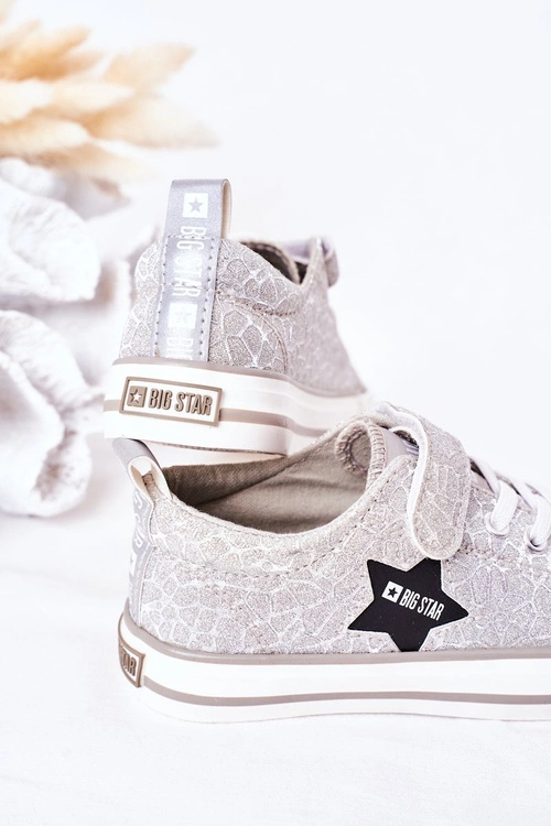 Dziecięce Trampki Na Rzep BIG STAR HH374025 Srebrne