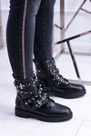 Damskie Botki Wysokie Czarne Trapery Albere