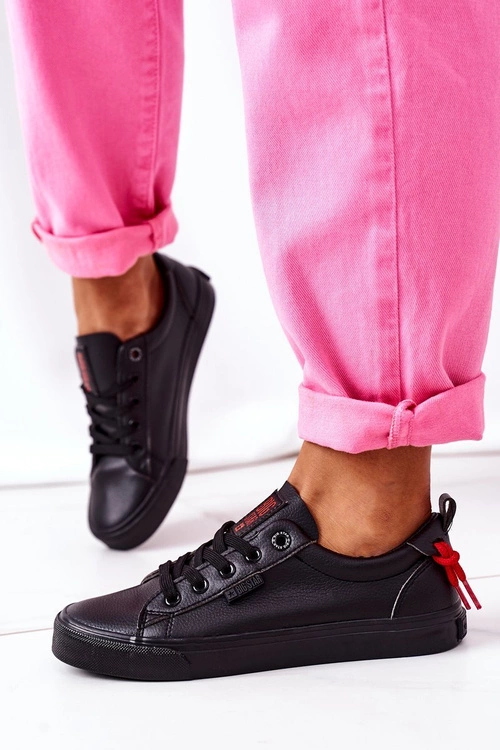 Damskie Skórzane Tenisówki BIG STAR GG274161 Czarne