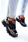 Sportowe Damskie Buty Cross Jeans Czarno Szare II2R4019C