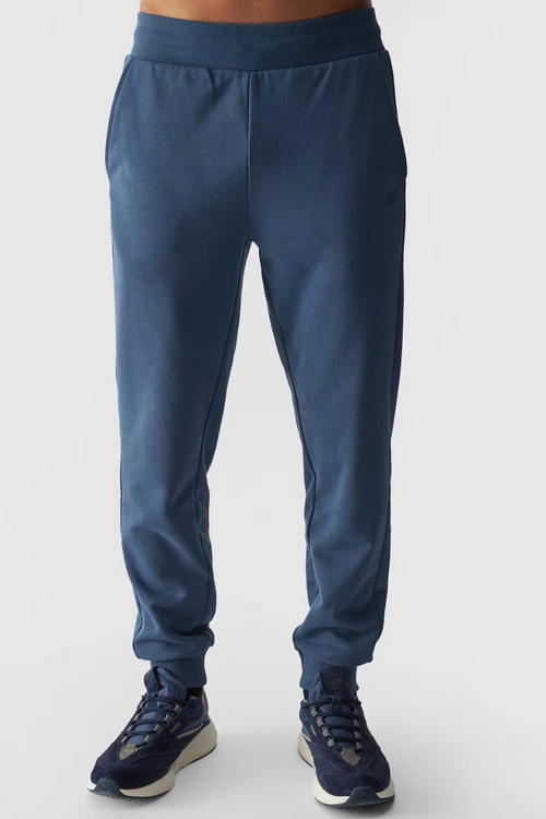 Męskie Spodnie Dresowe Joggery 4FWMM00TTROM0942-32S Niebieskie