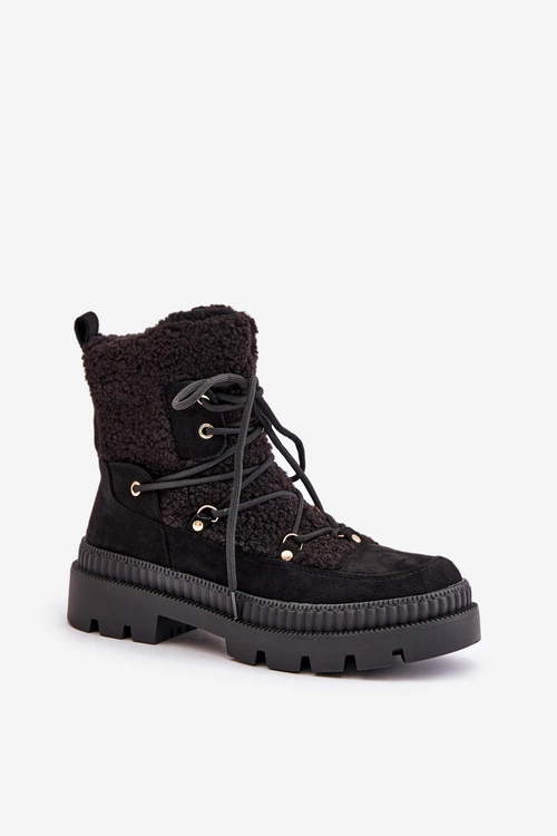 Botki Z Futerkiem Typu Baranek Czarne Merilana