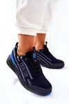 Skórzane Buty Sportowe Big Star II274459 Granatowe