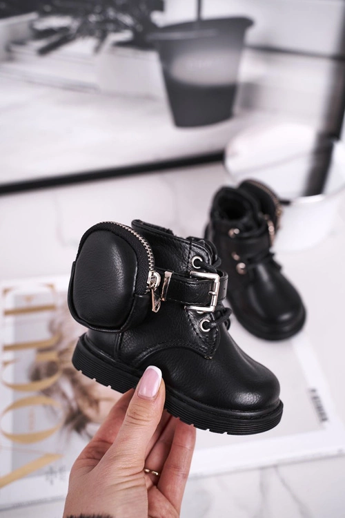 Dziecięce botki z torebką nerką czarne Twinkle