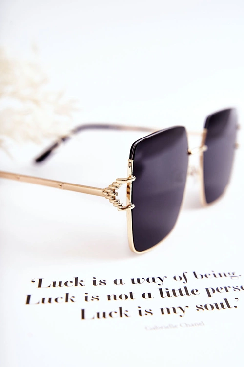 Duże Okulary Przeciwsłoneczne V160020 Czarno-Złote