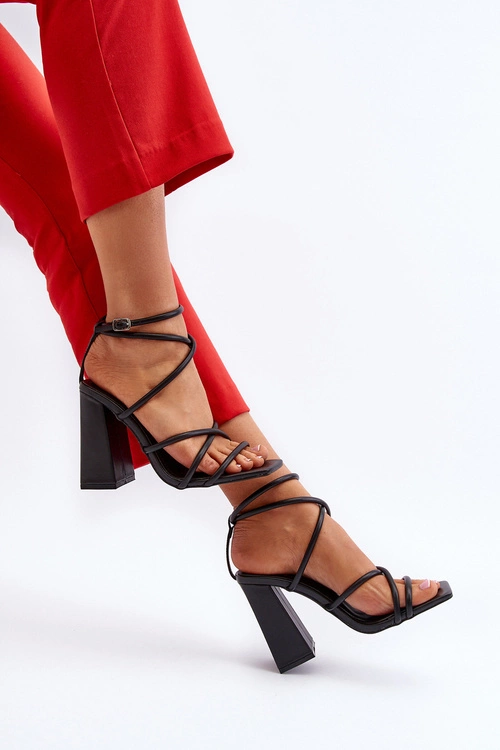 Modne Sandały Na Obcasie Czarne Josette