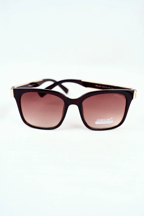 Okulary Przeciwsłoneczne Złote Prius PR-V43 Czarny Brązowy Gradient