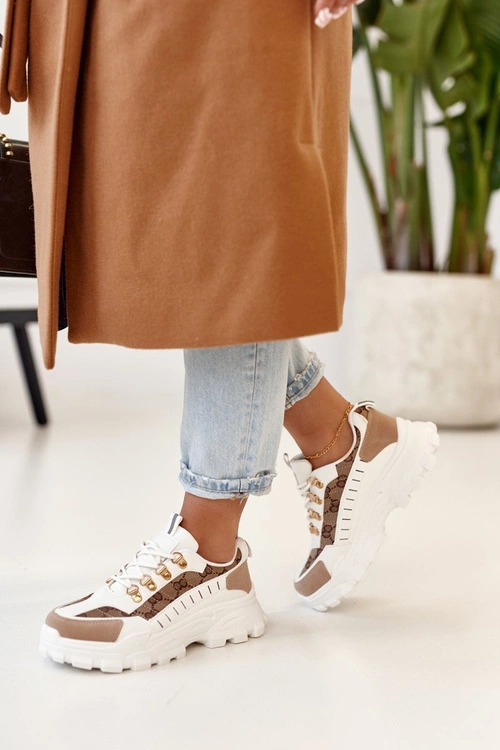 Damskie Sneakersy Na Masywnej Podeszwie Białe Daydreamer