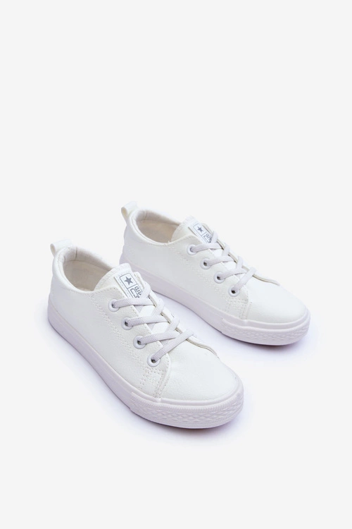 Skórzane Dziecięce Trampki Białe Poliana