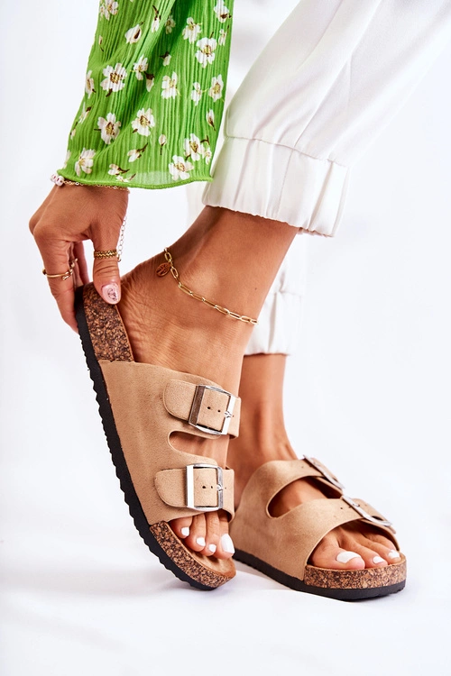 Damskie Klapki Wsuwane Beżowe Misandei