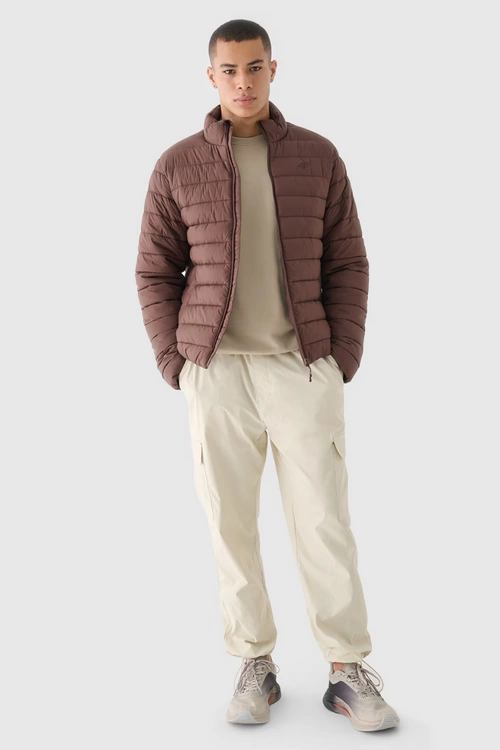 Kurtka Puchowa Męska Z Syntetycznym Wypełnieniem 4F 4FWAW24TDJAM483-80S Brązowa