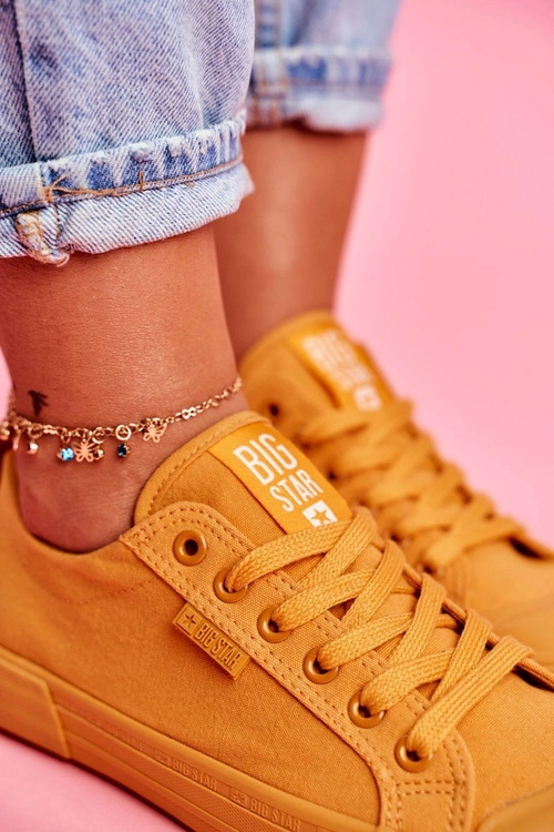 Damskie Trampki Big Star Żółte FF274A086