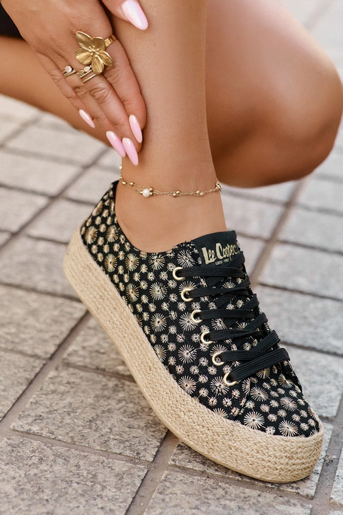 Wzorzyste Trampki Damskie Na Platformie Z Plecionką Lee