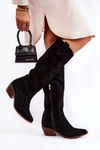 Damskie Kozaki Na Obcasie Lewski Shoes 3235 Czarne