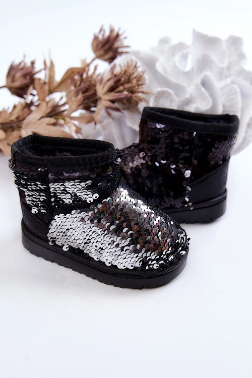 Dziecięce Ocieplane Śniegowce Z Cekinami Czarne Shard