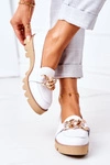 Skórzane Mokasyny Lewski Shoes 3040 Białe