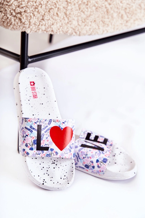 Gumowe Klapki Big Star Love DD274A256 Białe