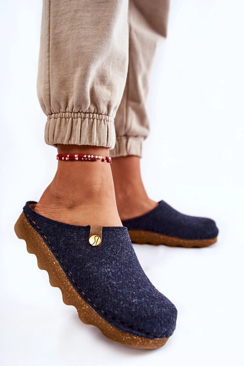 Domowe Papcie Klapki Profilaktyczne Inblu DK-08-041 Granatowe