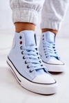 Damskie Wysokie Trampki Big Star JJ274209 Niebieskie
